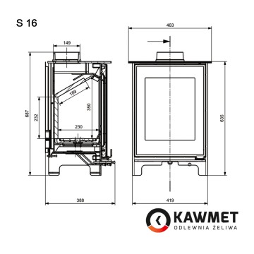 Фото7.Чавунна піч KAWMET Premium HARITA (4,9 kW)
